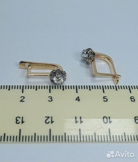 Серьги 750 СССР 0.43ct