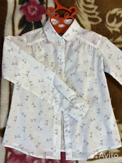 Блузки школьные для девочки (2 шт.), рост 122