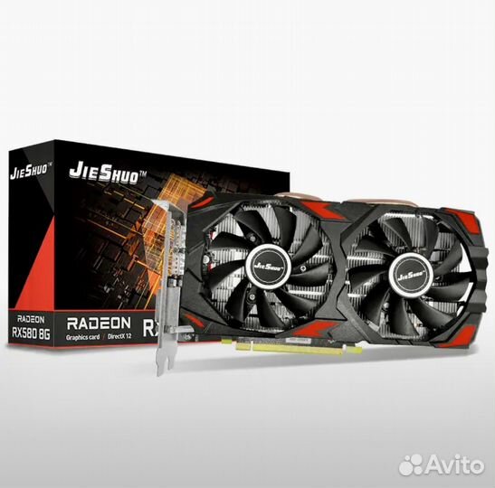 Видеокарта JieShuo Radeon RX580 2048SP 8Gb