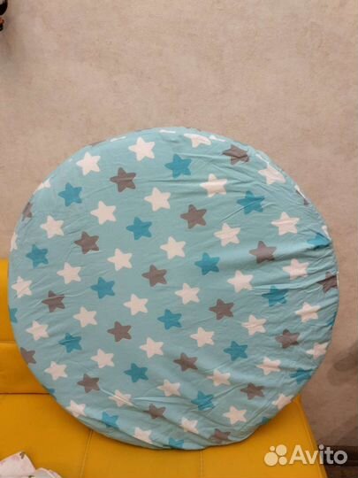 Матрас круглый 75х75, наматрасник, простыни