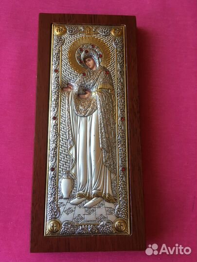 Икона серебро рубины Греция