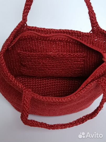 Cумка вязаная из джута ручной работы