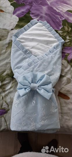 Конверт на выписку+одежда+новый балдахин на кроват