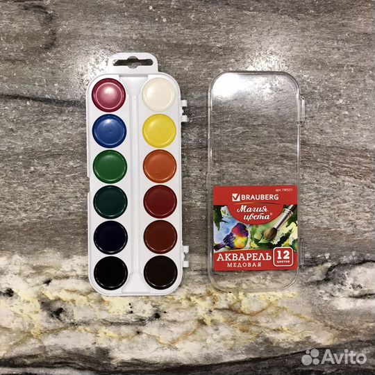 Канцтовары: Краски пальчиковые, акварельные, гуашь