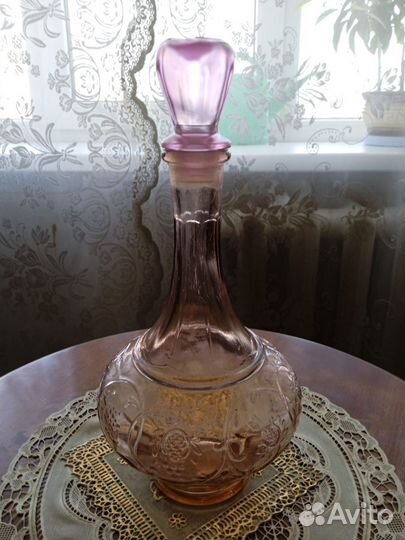 Штофы и графины СССР розовое стекло