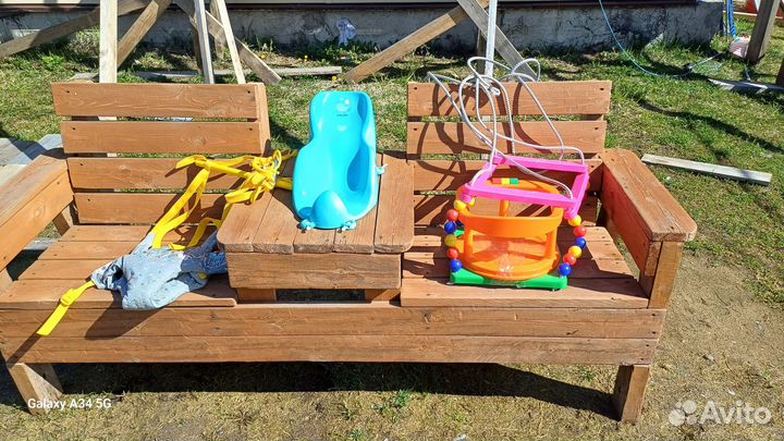 Прыгунки. Горка для купания. Качели