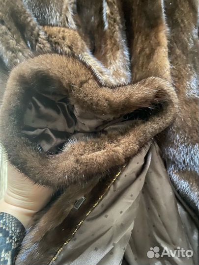 Шуба норковая с капюшоном