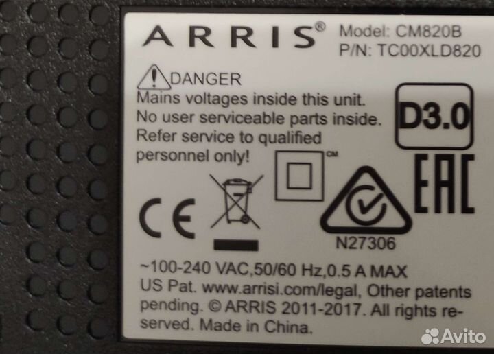 Кабельный модем Touchstone Arris CM820B