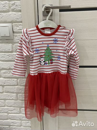 Платье детское новогоднее 80