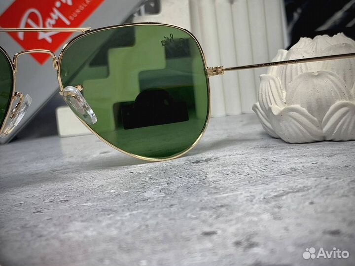 Очки Ray Ban Aviator золотые