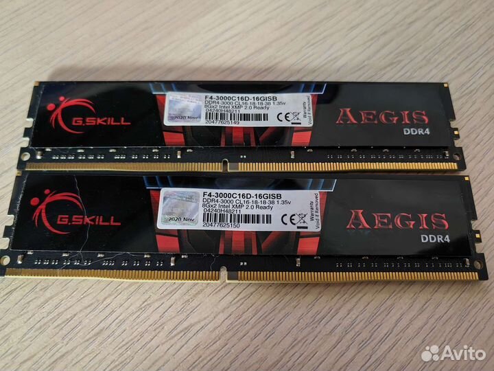Оперативная память G.Skill aegis 16gb 3000мгц