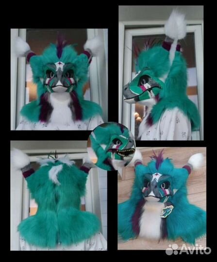Дракон/раптор/фурсьют/маска на голову на заказ