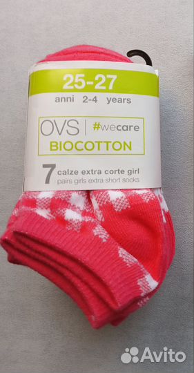 Носки для девочки 7 пар OVS 25 27