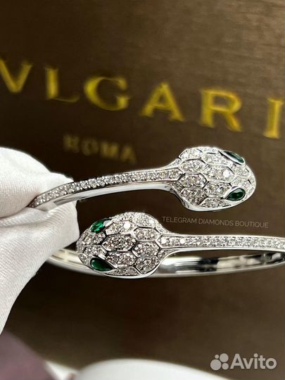 Браслет bvlgari serpenti белое золото 750