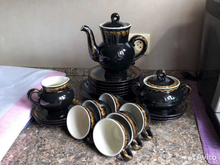 Сервиз чайный кофейный зик конаково чёрный