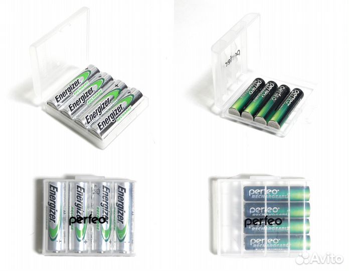 Боксы кейсы для 4x батареек аккумуляторов AA/AAA