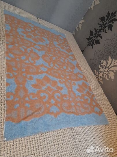 Ретро шерстяное детское одеяло СССР 145 см. на 90