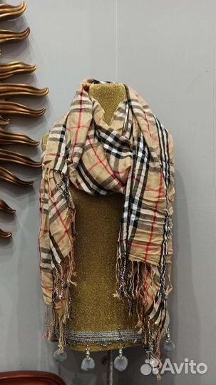 Палантин 175x65 хлопок burberry UK Англия