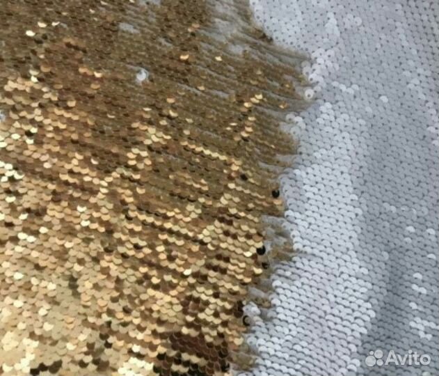 Ткань сатин с двухсторонними пайетками