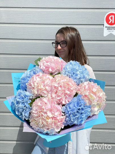 Облако из гортезий, букет гигант цветы