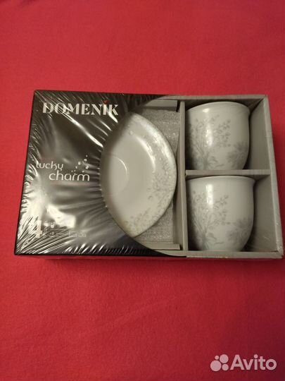 Чайная пара из фарфора, набор новый в упаковке