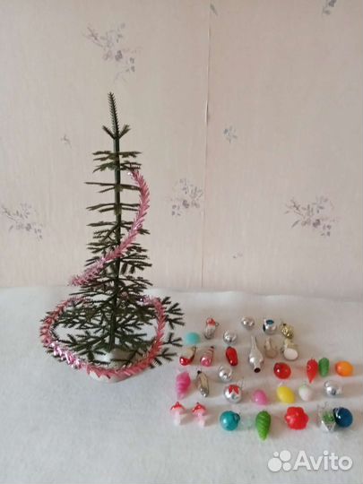 Набор елка малютка с игрушками СССР