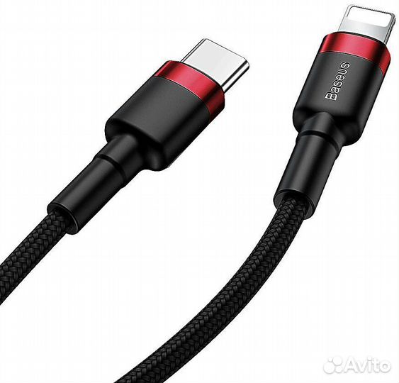 Кабель USB-C baseus Cafule, Type-C - Lightning, 2