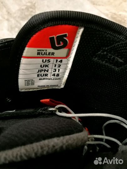 Ботинки Burton Ruler 45-46 размер