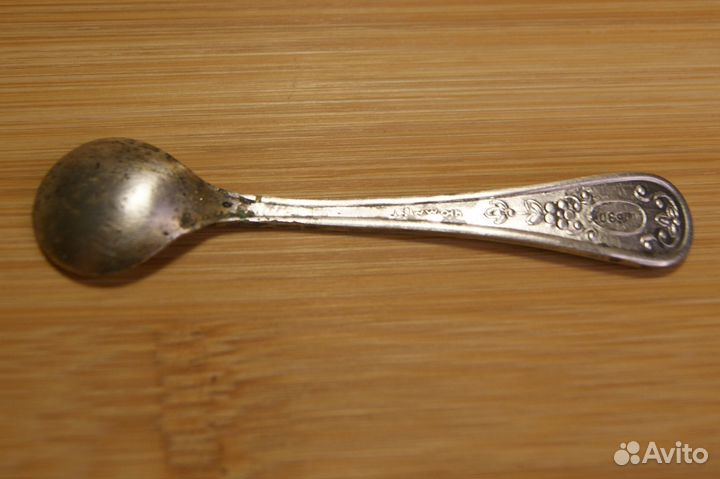 Солонка (Горчичница) мельхиор эмаль с ложкой СССР