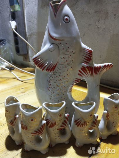 Графин и рюмки Рыбки СССР