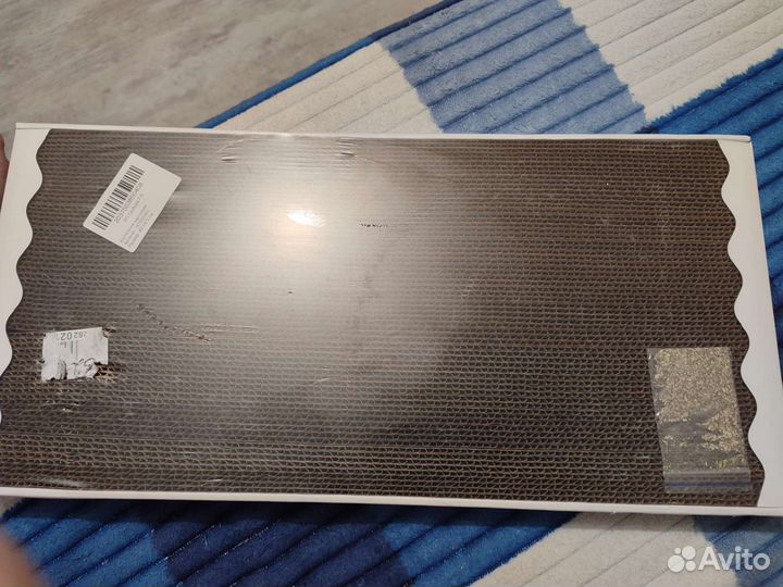 Когтеточка картонная, двойная миска на подставке