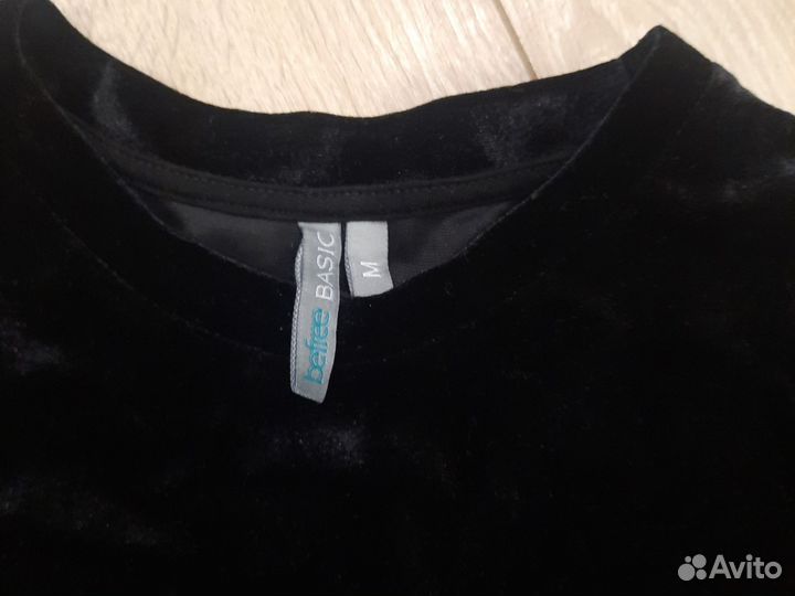 Платье черное велюровое 44