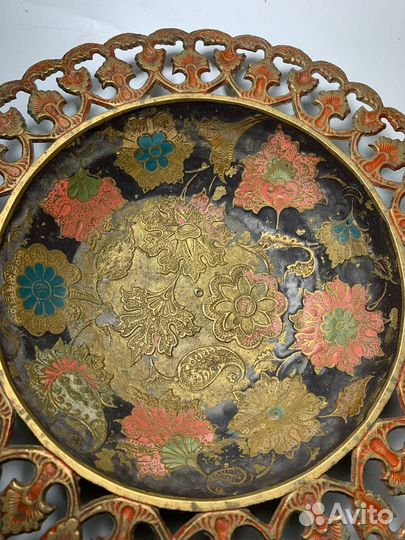 Ваза конфетница индия латунь эмаль