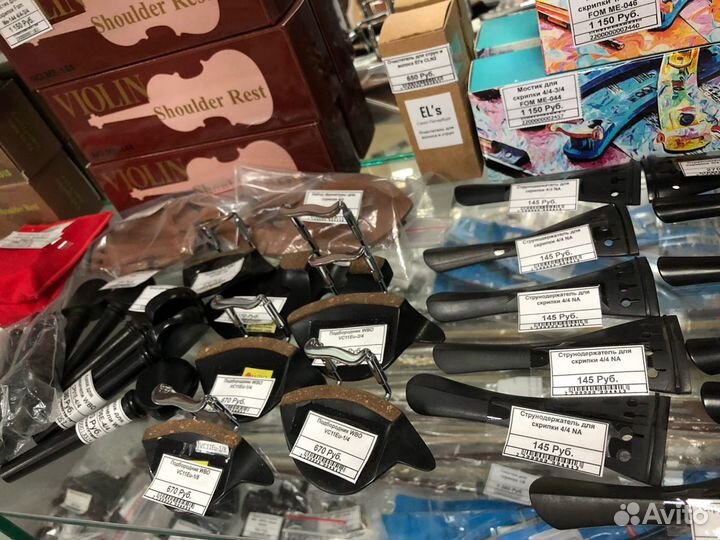 Смычки, аксессуары, фурнитура, струны для скрипки
