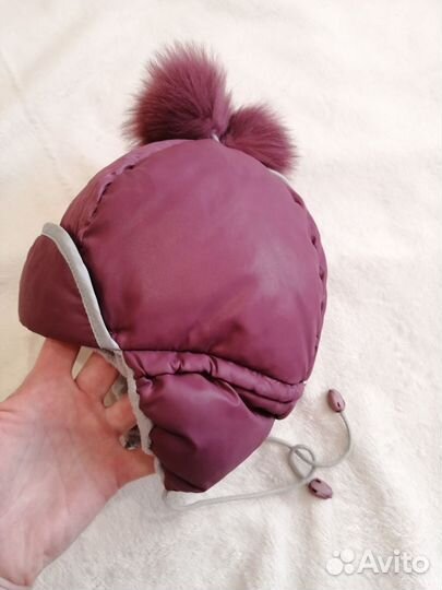 Шапка ушанка зимняя девочке р-р 50-54