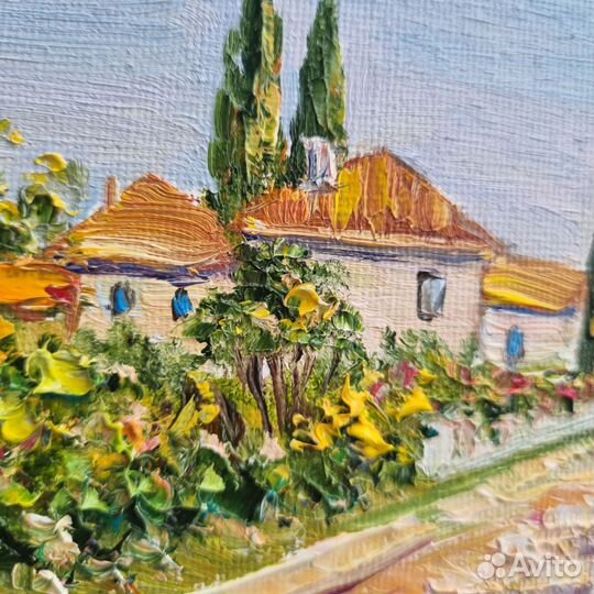Крым море картина маслом пейзаж миниатюра улицы