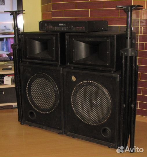 Колонки Pro 1100W Усилител Микшер Микрофон Треноги