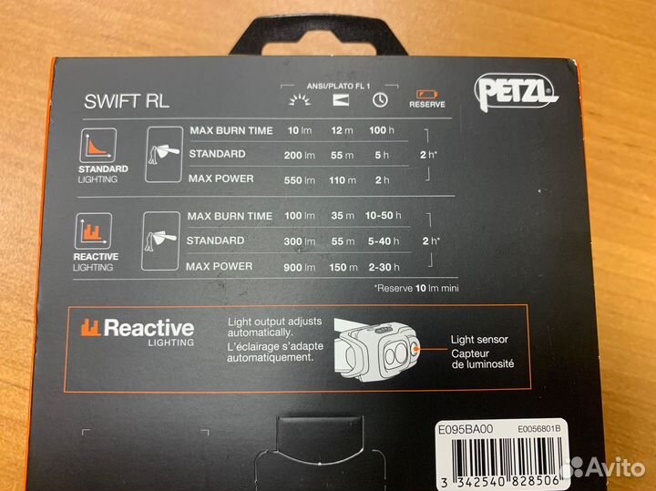 Фонарь Petzl swift rl