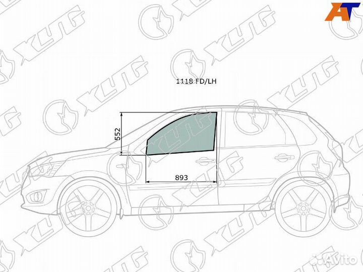 Стекло двери передней левой