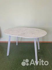 Стол обеденный раздвижной под мрамор для дома