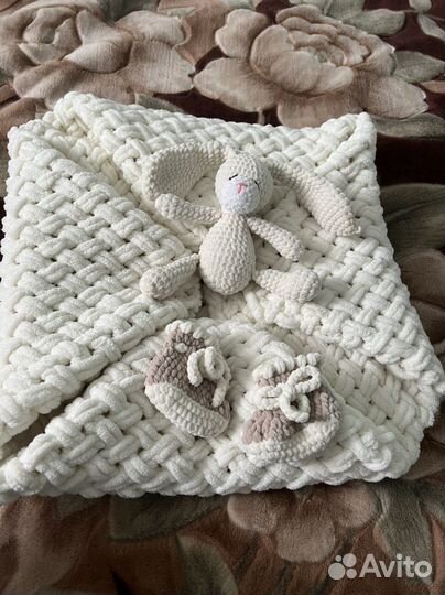 Плед теплый вязанный