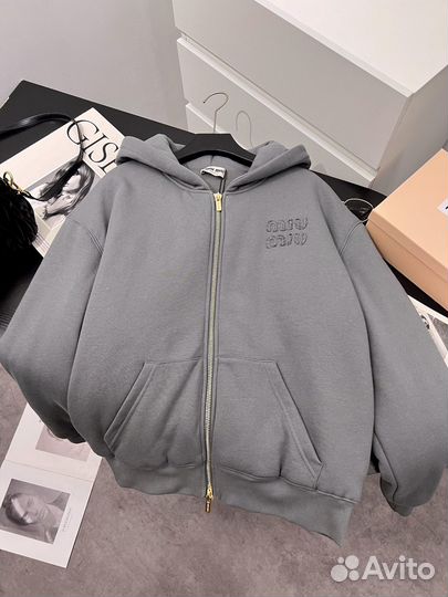 Утепленное худи miu miu