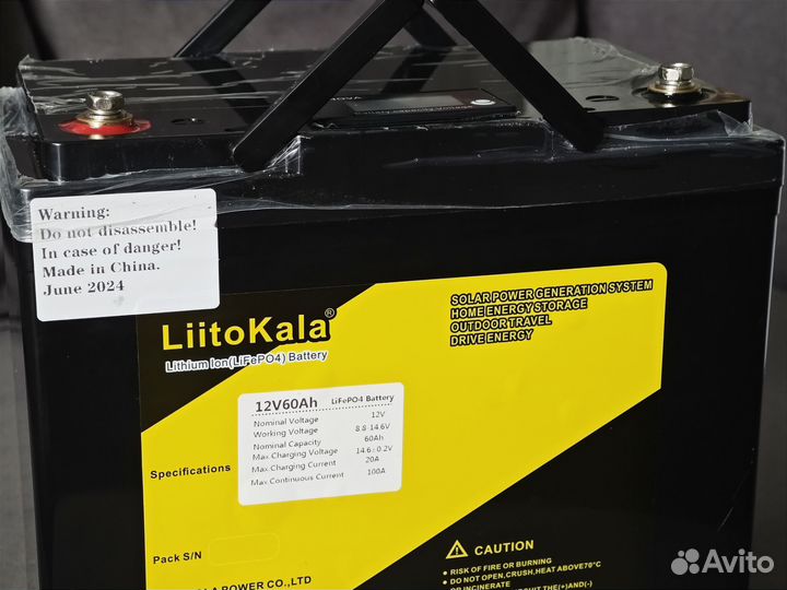 Тяговый LiFePo4 аккумулятор 12V/60Ah + Display