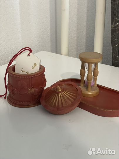 Шкатулка с подносом из гипса