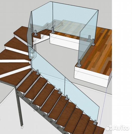 Лестница на металлокаркасе