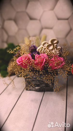 Подарки на 14 февраля, 8 марта. мох. Гипс