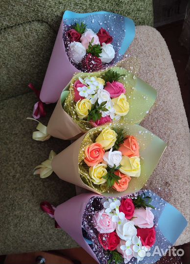 Букет из мыльных роз