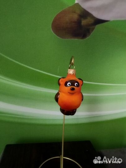 Елочная стеклянная игрушка Винни-Пух