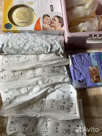 Молокоотсос электрический двойной medela, пакеты