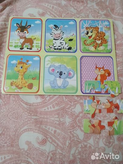 Деревянные пазлы,сортеры, вкладыши